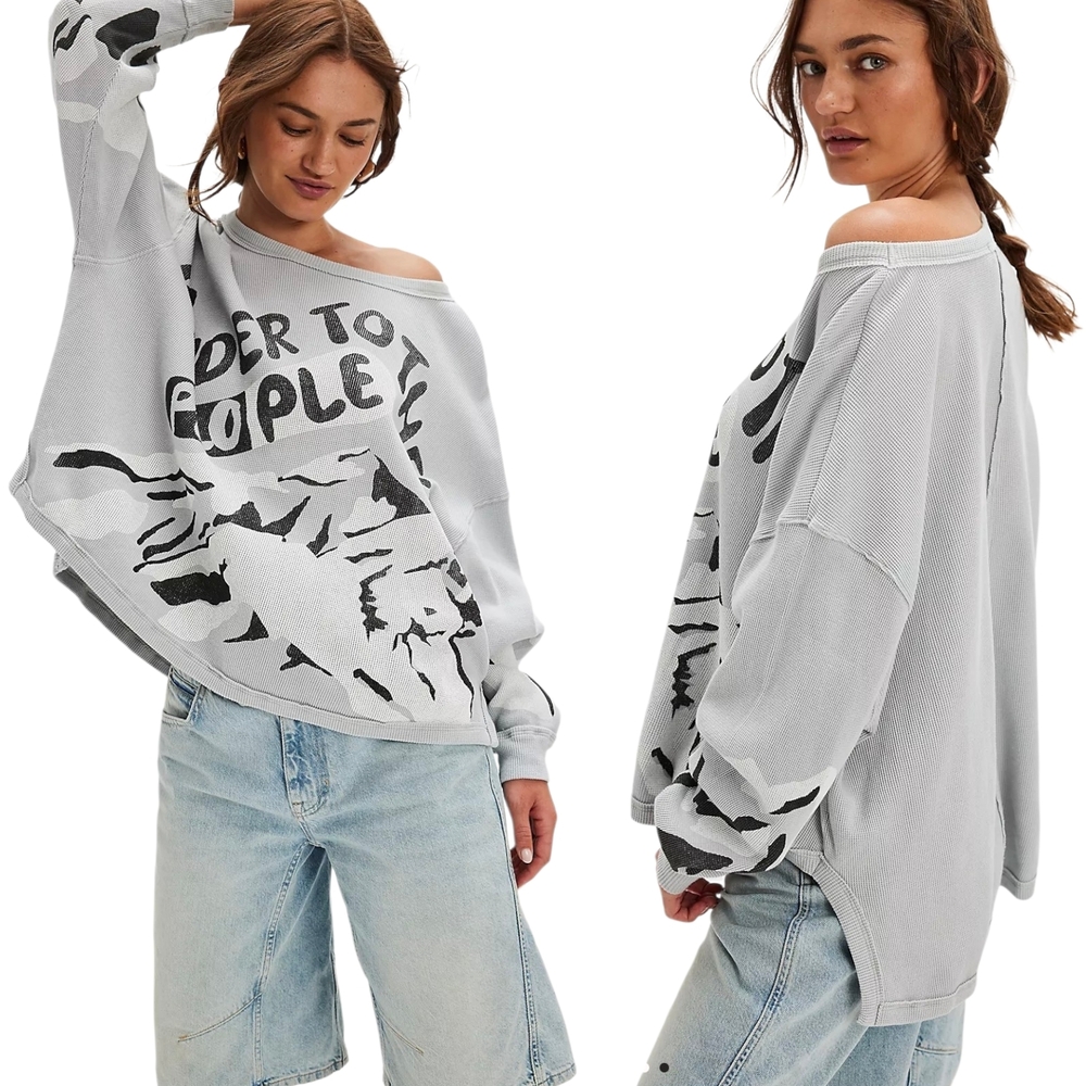 Rag & Bone Powder To The People Thermal Tee Sz S - Picture 3 of 9